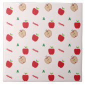 Red Apple Letter A Muster | Niedlich zurück zur Sc Fliese (Vorderseite)