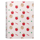 Red Apple Letter A Muster | Niedlich zurück zur Sc Notizblock (Vorderseite)