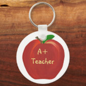 Red Apple Malerei, A+ Teacher Schlüsselanhänger (Vorderseite)