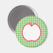 Red Apple. Mit dem Hintergrund des grünen und weiß Magnet (Vorderseite/Rückseite)
