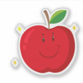 Red Apple mit Happy Face Aufkleber (Vorderseite)