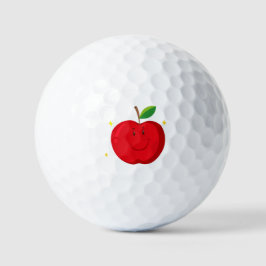 Red Apple mit Happy Face Golfball