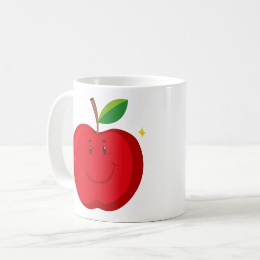 Red Apple mit Happy Face Kaffeetasse (Vorderseite Links)