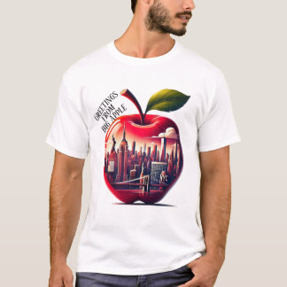 Red Apple mit New York City Skyline T-Shirt