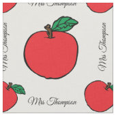 Red Apple mit Teacher's Name Fabric by the Yard Stoff (Nahaufnahme)