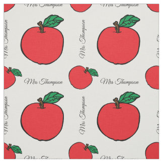 Red Apple mit Teacher's Name Fabric by the Yard Stoff