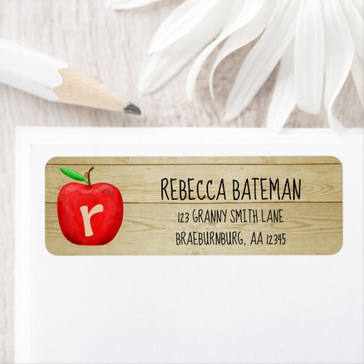 Red Apple Monogram Address (Insitu)