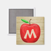 Red Apple Monogram Magnet (Vorderseite/Rückseite)