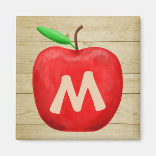 Red Apple Monogram Magnet