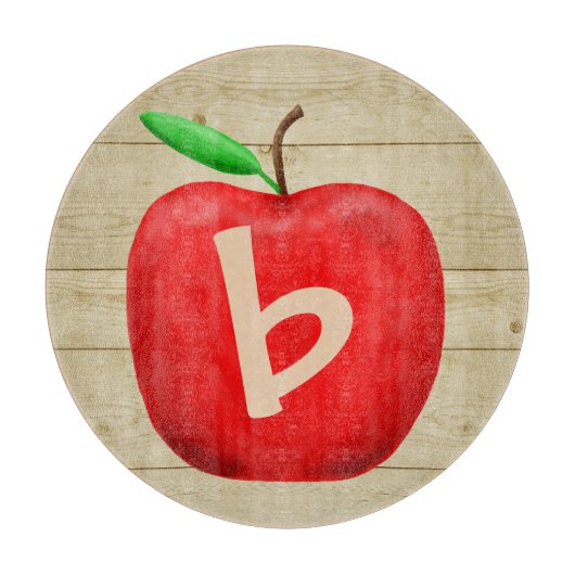 Red Apple Monogram Schneidebrett (Vorderseite)