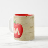 Red Apple Monogram Zweifarbige Tasse (Vorderseite Links)