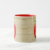 Red Apple Monogram Zweifarbige Tasse (Mittel)