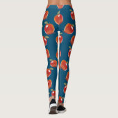 Red Apple Muster auf Denim Blue Leggings (Rückseite)