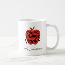 Red Apple Name World's Greatest Teacher Kaffeetasse