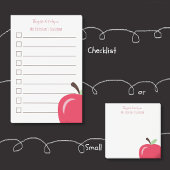 Red Apple Part Teacher Small Post-It Notes Klebezettel