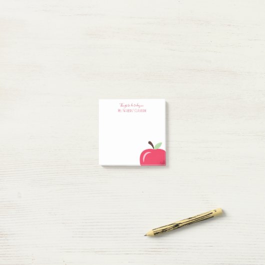 Red Apple Part Teacher Small Post-It Notes Klebezettel (Auf Schreibtisch)