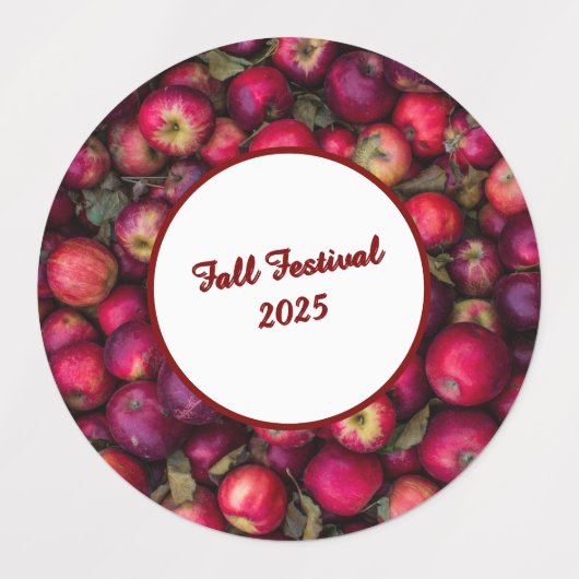 Red Apple Party Anpassbare Labels Etiketten (Design 2)