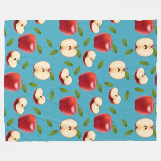 Red Apple Pattern Fleecedecke (Vorderseite (Horizontal))