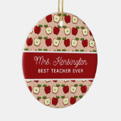 Red Apple Pattern Teacher Appreciator Foto Keramik Ornament (Rechts)