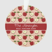 Red Apple Pattern Teacher Appreciator Foto Ornament (Vorderseite)