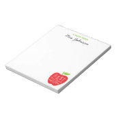 Red Apple Pencil Bester Lehrer je Personalisiert Notizblock (Rotiert)