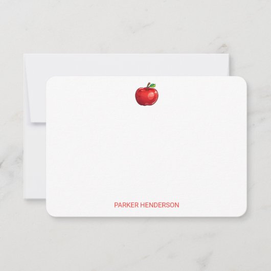 Red Apple Personalisiert Kids Stationery Dankeskarte (Vorderseite)