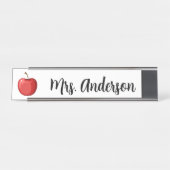 Red Apple Personalisiert Teacher Name Plate Schreibtischnamensplakette (Vorderseite )