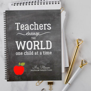 Red apple quote and your text chalkboard teacher planer