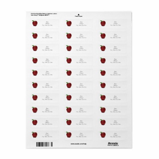 Red Apple Return Address Label (Vorne)