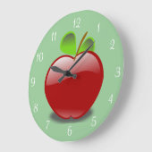 Red Apple Round Wall Clock Große Wanduhr (Winkel)