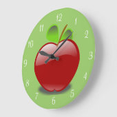 Red Apple Round Wall Große Wanduhr (Winkel)