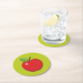 Red Apple Runder Pappuntersetzer (Vor Ort)