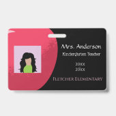 Red Apple School Mitarbeiter Horizontal Black ID A Ausweis (Vorderseite)