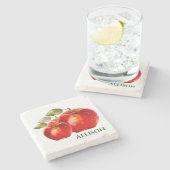 Red Apple Steinuntersetzer (Seitenansicht)