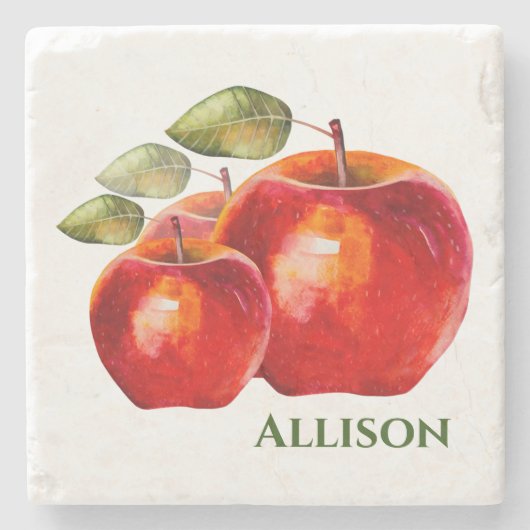 Red Apple Steinuntersetzer (Vorderseite)