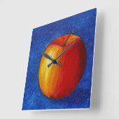 Red Apple - Stillleben Quadratische Wanduhr (Winkel)