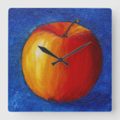 Red Apple - Stillleben Quadratische Wanduhr (Vorderseite)