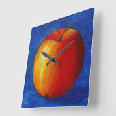 Red Apple - Stillleben Quadratische Wanduhr (Winkel)