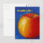 Red Apple - Stillleben schmerzhaft Postkarte (Vorne/Hinten)