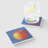 Red Apple - Stillleben Steinuntersetzer (Seitenansicht)