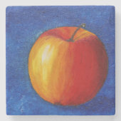 Red Apple - Stillleben Steinuntersetzer (Vorderseite)