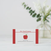 Red Apple Teacher Business Card Visitenkarte (Stehend Vorderseite)
