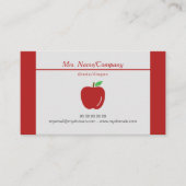 Red Apple Teacher Business Card Visitenkarte (Vorderseite)
