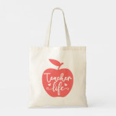 Red Apple Teacher Life Tragetasche (Rückseite)
