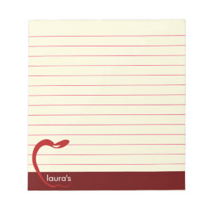 Red Apple Teacher Personalisiert Classic Lines reg Notizblock