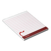 Red Apple Teacher Personalisiert Classic Lines reg Notizblock (angewinkelt)