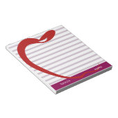 Red Apple Teacher Personalisiert Pink Lines Notizblock (angewinkelt)