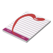 Red Apple Teacher Personalisiert Pink Lines Notizblock (Rotiert)