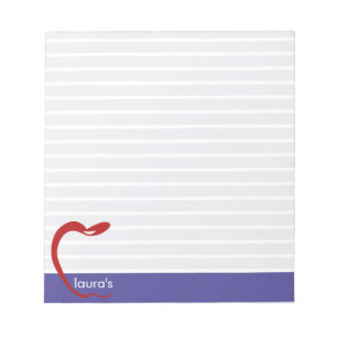 Red Apple Teacher Personalisiert Strip Notepad Notizblock