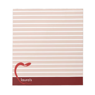 Red Apple Teacher Personalisiert Strip Notepad Notizblock